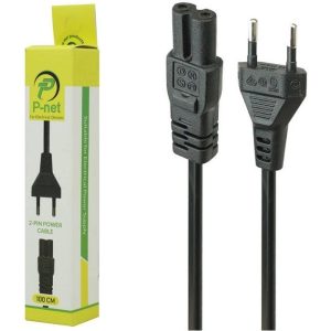 کابل برق 2 پین پکدار پی نت P-net طول 1 متر